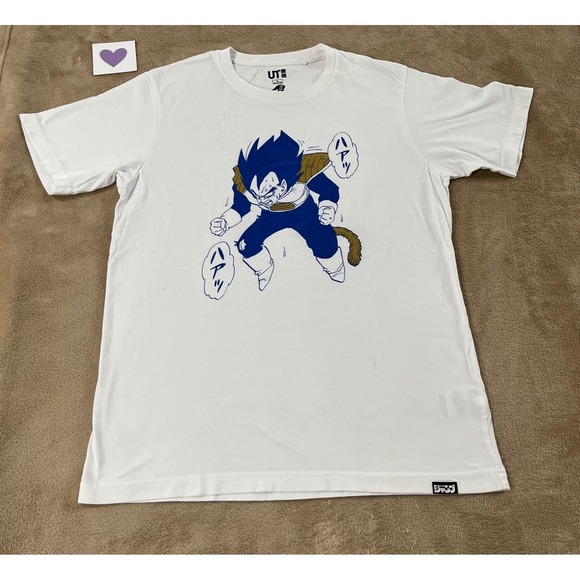 Dragon Ball Z Vegeta Uniqlo UT T shirt Mens size large Anime Graphic Tee - Picture 1 of 9